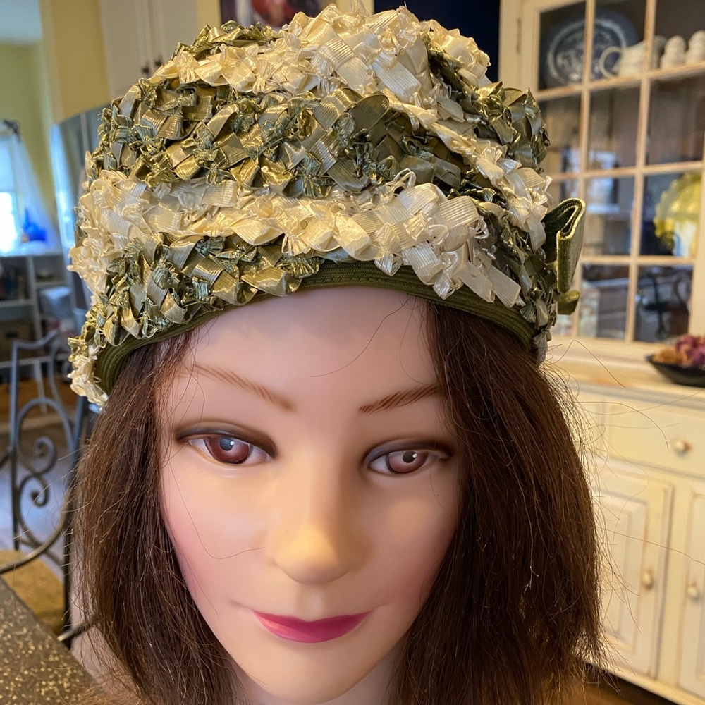 Vintage Green/Natural woven hat